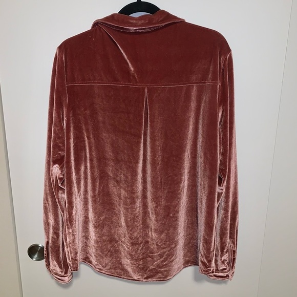 LPA Top 16 Crushed Velvet Button Down Shirt Revolve - Picture 8 of 8